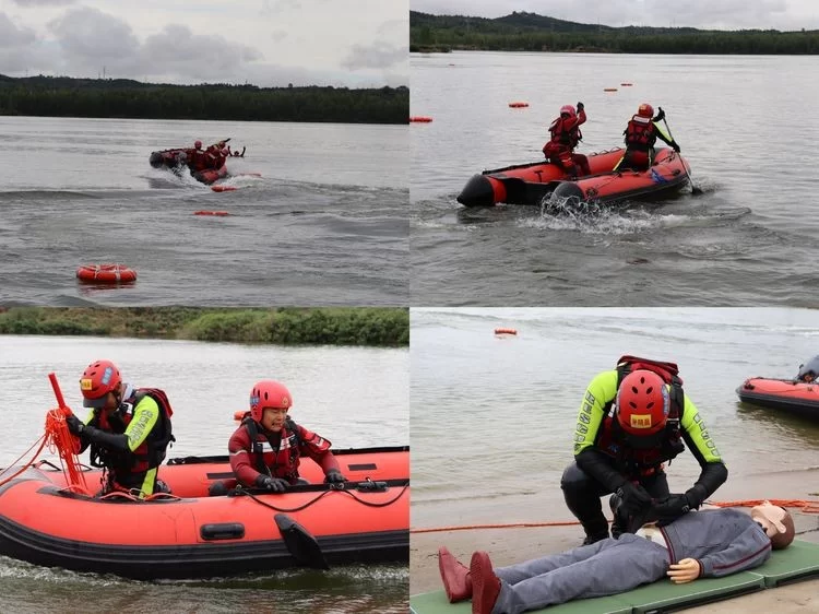 榆阳大队勇夺榆林市消防救援支队举行的第一届水域救援技术交流赛桂冠(图3) 榆阳大队勇夺榆林市消防救援支队举行的第一届水域救援技术交流赛桂冠(图3)