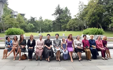 彭丽媛同二十国集团外方代表团团长夫人参观中国美术学院(图3) 彭丽媛同二十国集团外方代表团团长夫人参观中国美术学院(图3)
